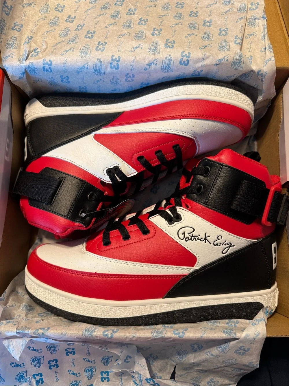 High-Top Sneakers - Red, White & Black